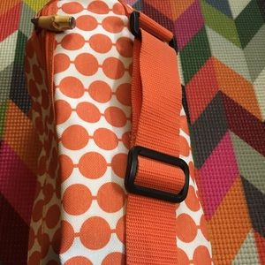 Orange and white polka dot yoga holster bag 🧘‍♀️